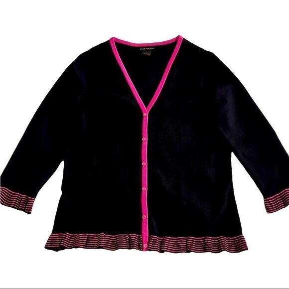 Grace Dane Lewis Ruffe Knit Cardigan LARGE - Picture 1 of 15